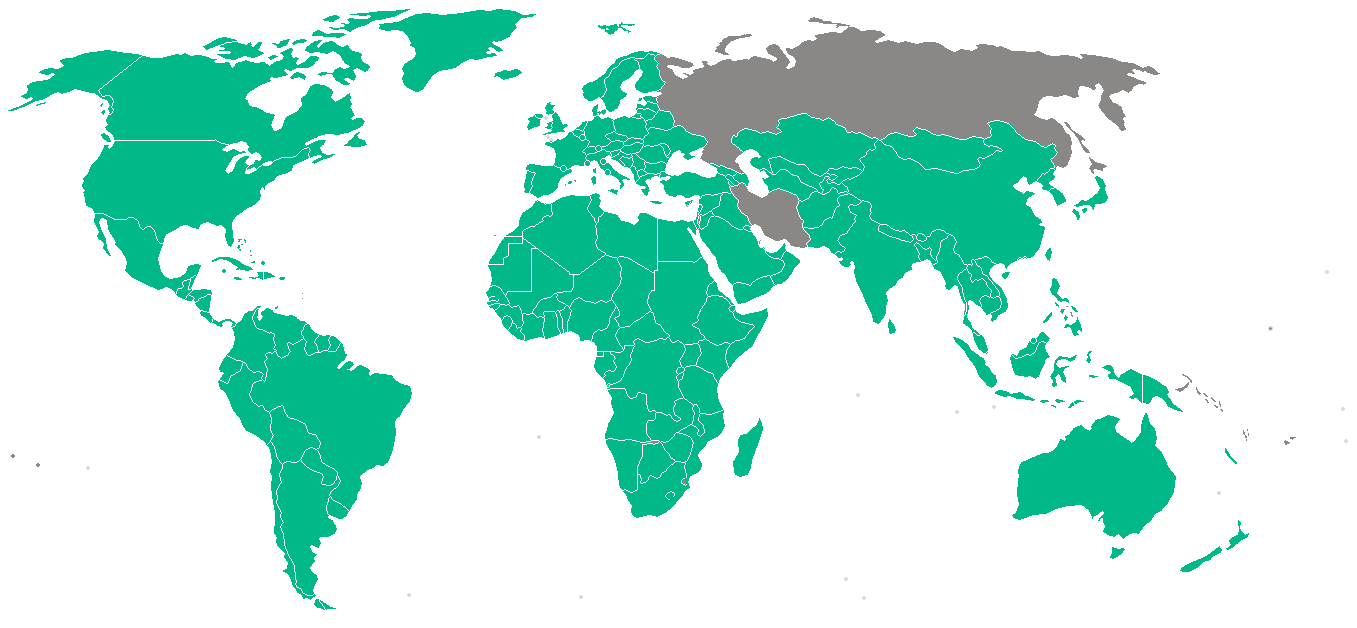 World Map ohneIran